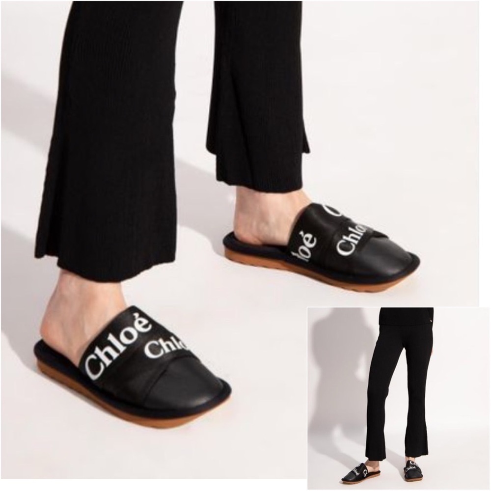 Chloé Woody Suede Slippers